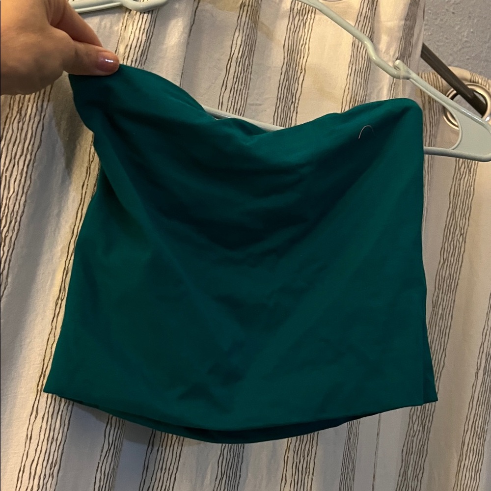 Active USA Teal strapless top